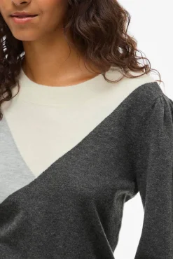 Vila Camisolas-Camisola de malha com viscose Cinzento