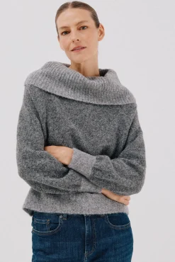 Cortefiel Camisolas-Camisola de malha combinada Cinzento