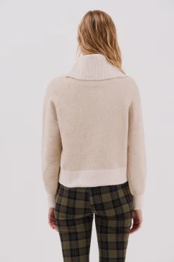 Cortefiel Camisolas-Camisola de malha combinada Tostado