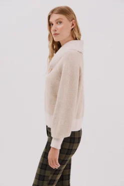 Cortefiel Camisolas-Camisola de malha combinada Tostado