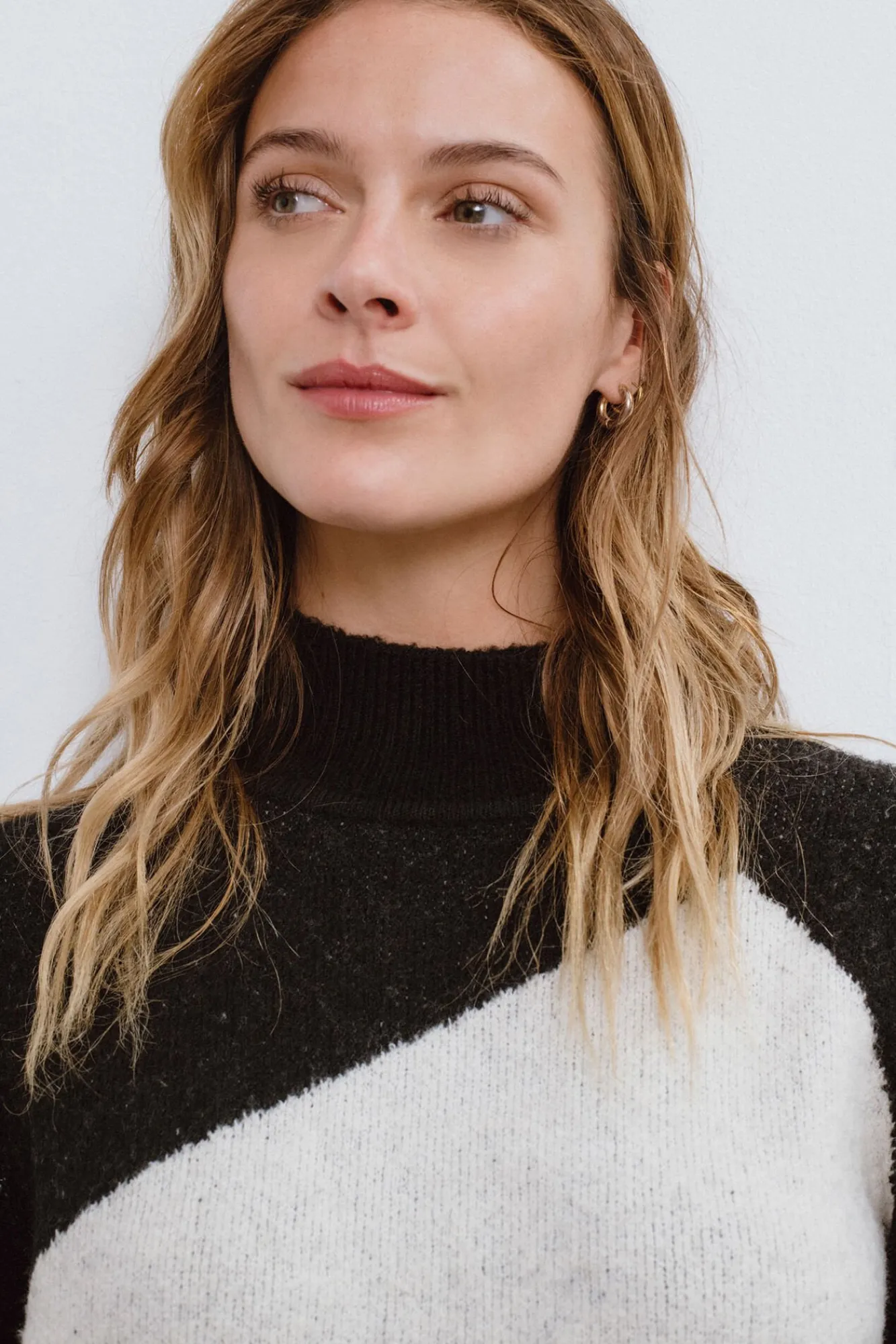 Vila Camisolas-Camisola de malha cor block Preto