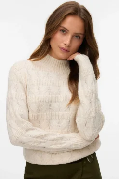 Vero Moda Camisolas-Camisola de malha de gola malha Tostado