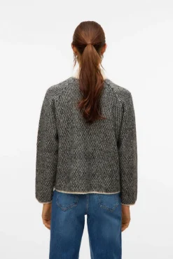 Vero Moda Camisolas-Camisola de malha de gola malha Cinzento