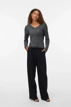 Vero Moda Camisolas-Camisola de malha de manga comprida Cinzento