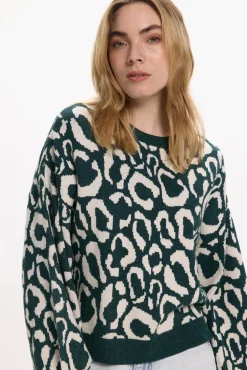 Vila Camisolas-Camisola de malha de viscose estampado Azul