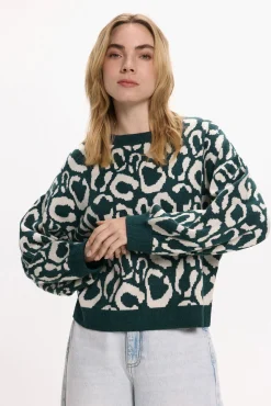 Vila Camisolas-Camisola de malha de viscose estampado Azul