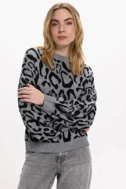 Vila Camisolas-Camisola de malha de viscose estampado Cinzento