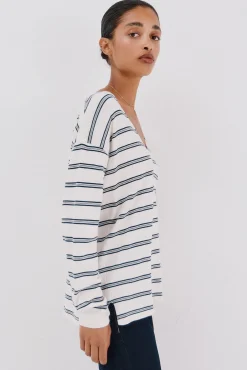 Cortefiel Camisolas-Camisola de malha decote bico Azul