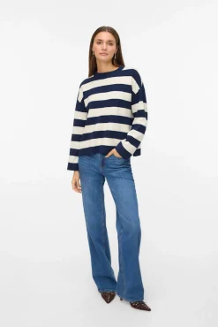 Vero Moda Camisolas-Camisola de malha fina com malha gola redonda Azul