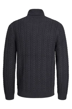 Jack & Jones Camisolas-Camisola de malha gola em tricô trançado Azul