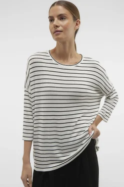Vero Moda Camisolas-Camisola de malha manga 3/4 Branco
