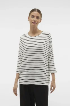 Vero Moda Camisolas-Camisola de malha manga 3/4 Branco
