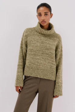 Cortefiel Camisolas-Camisola de malha marmorizada Verde