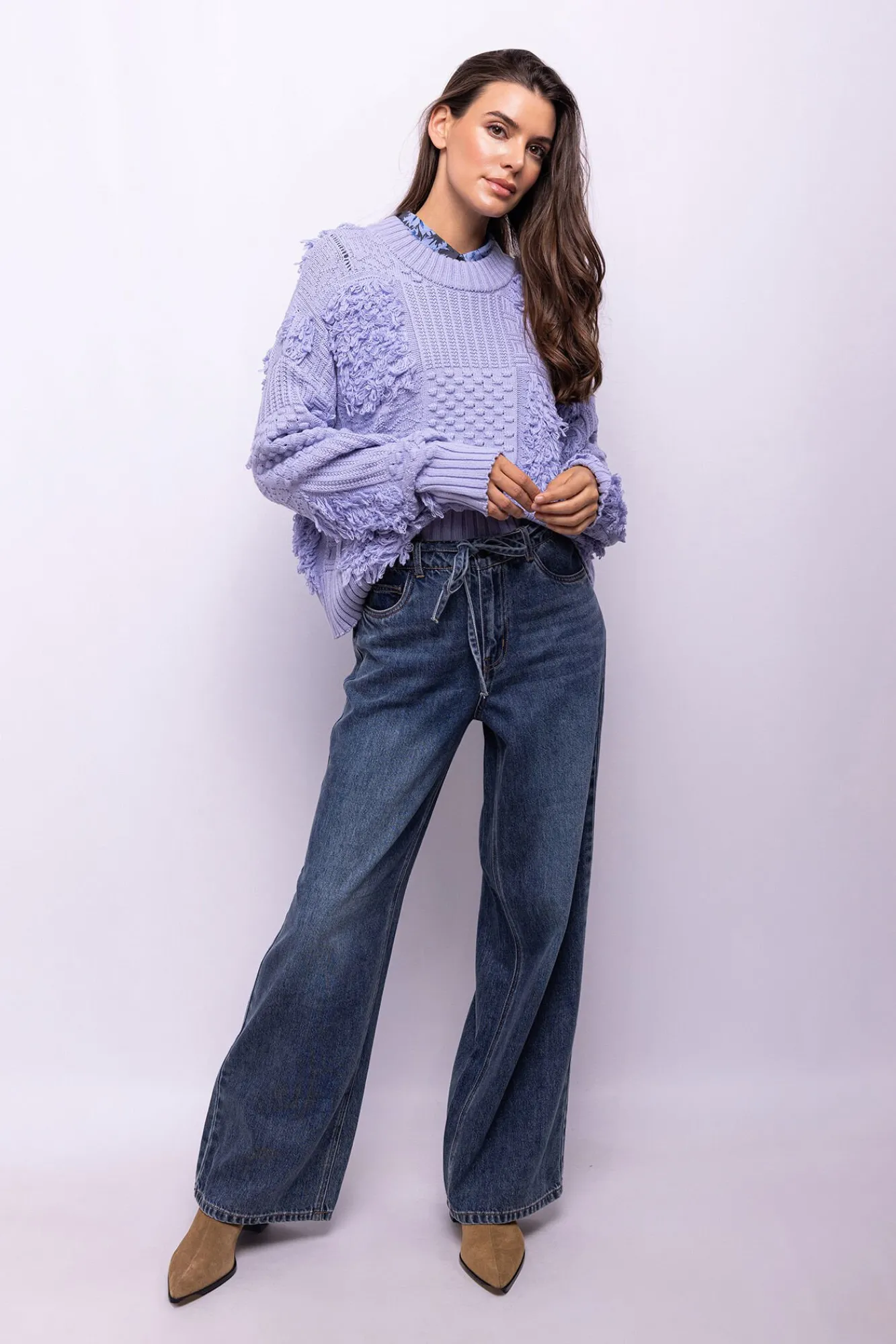 Object Camisolas-Camisola de malha patchwork Roxo