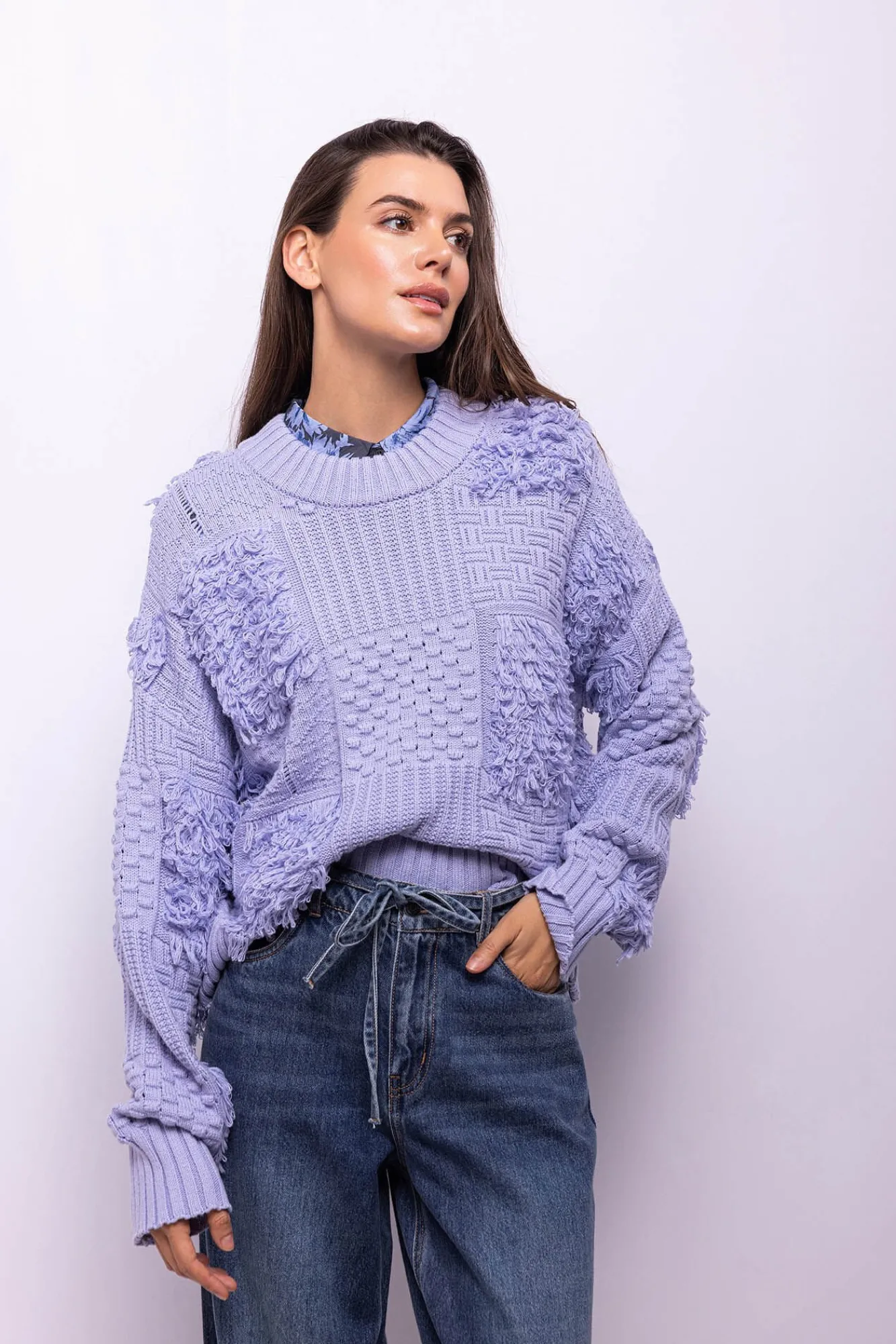 Object Camisolas-Camisola de malha patchwork Roxo