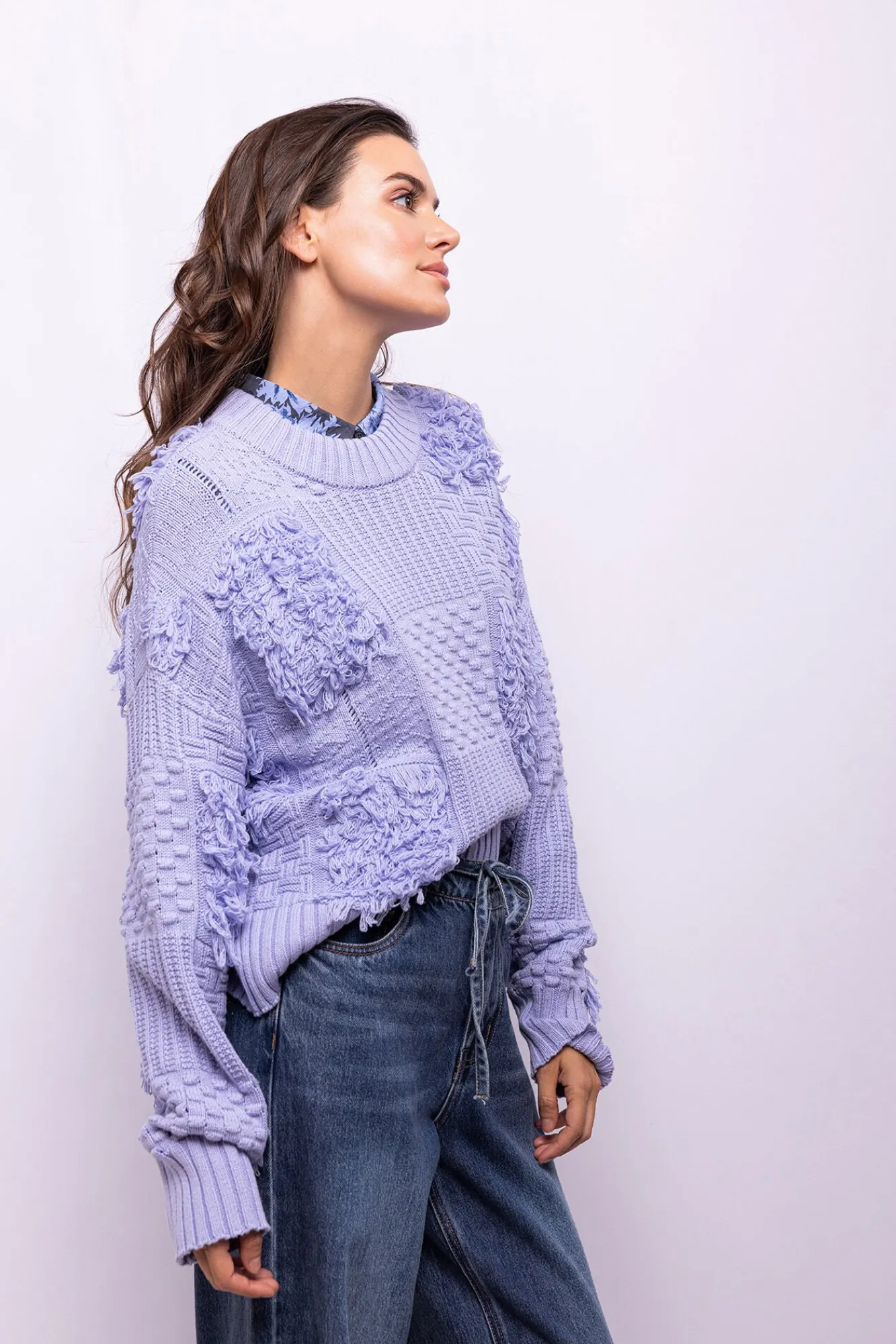 Object Camisolas-Camisola de malha patchwork Roxo