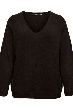 Vero Moda Curve Camisolas-Camisola de malha plus size Castanho