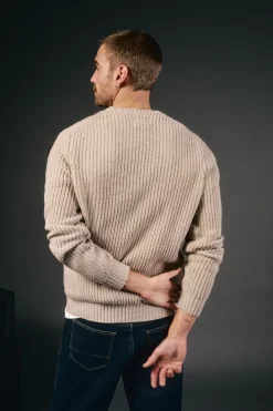 OOTO Camisolas-Camisola de malha pérola de lã Tostado