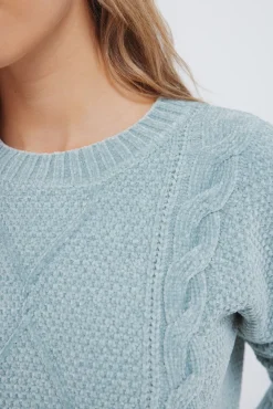 Springfield Camisolas-Camisola de malha trançada em chenille verde