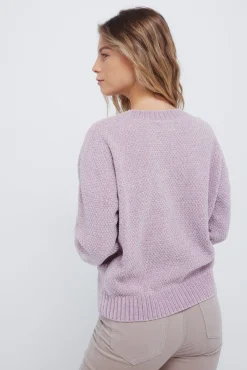 Springfield Camisolas-Camisola de malha trançada em chenille rosa