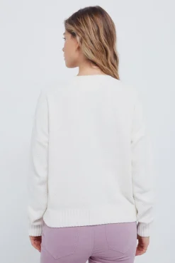 Springfield Camisolas-Camisola de malha trançada em chenille vison