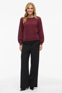 Vila Camisolas-Camisola de malha vazada Roxo