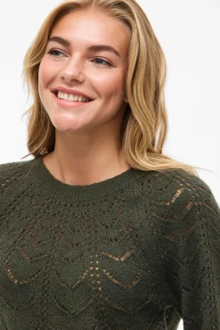 Vila Camisolas-Camisola de malha vazada Verde