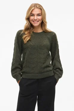 Vila Camisolas-Camisola de malha vazada Verde