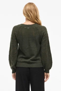 Vila Camisolas-Camisola de malha vazada Verde