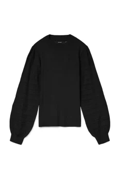 Vero Moda Camisolas-Camisola de manga com efeito de malha Preto