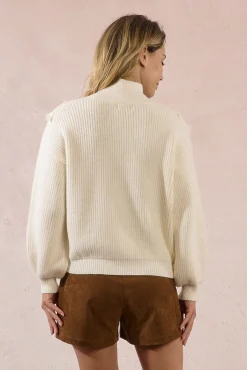 Molly Bracken Camisolas-Camisola de manga comprida com detalhe bordado Ecru