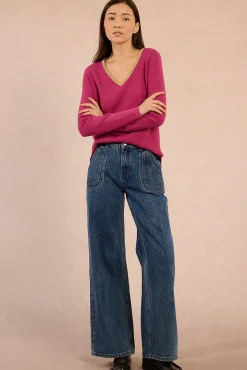 Molly Bracken Camisolas-Camisola de manga comprida com detalhes dourados Roxo