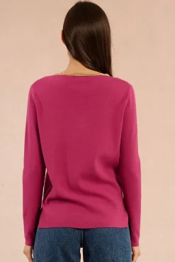 Molly Bracken Camisolas-Camisola de manga comprida com detalhes dourados Roxo