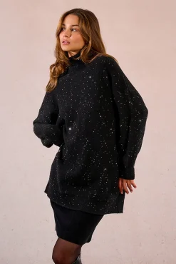 Molly Bracken Camisolas-Camisola de manga comprida com miçangas brilhantes Preto