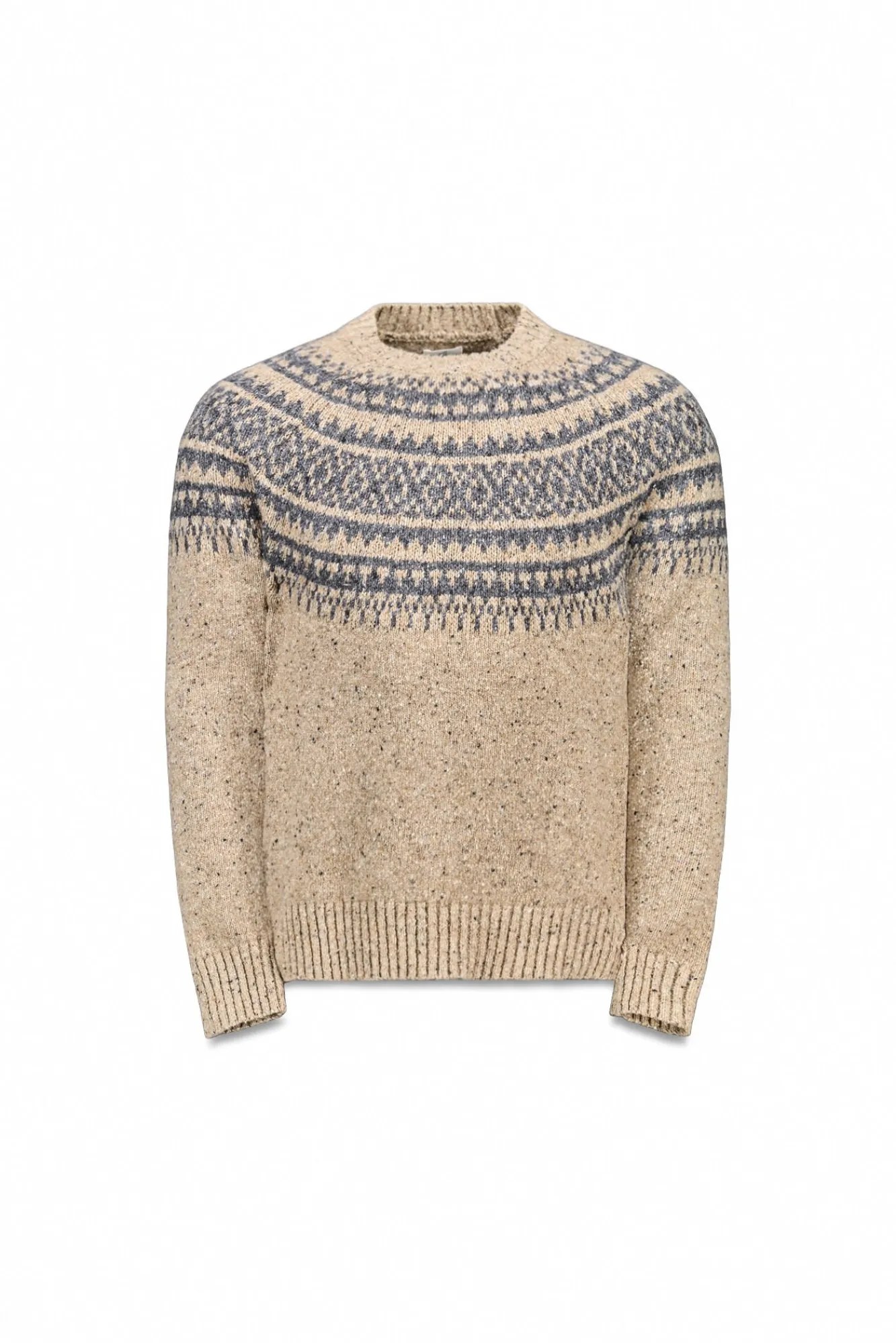 OOTO Camisolas-Camisola de Natal jacquard gola caixa Tostado