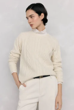 Pedro del Hierro Camisolas-Camisola de oitos com cabo e torcido Beige