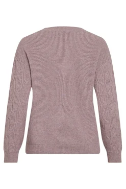 Vila Camisolas-Camisola de oitos com gola redonda Subiu