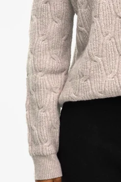 Vila Camisolas-Camisola de oitos com gola redonda Ecru