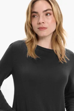 Vila Camisolas-Camisola de viscose com botões nos punhos Preto