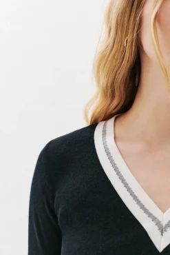 Caroll Camisolas-Camisola detalhe gola Preto