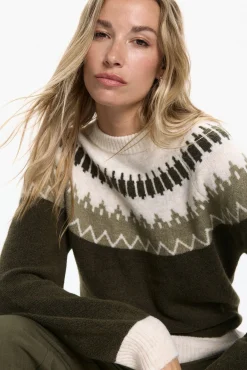 Vero Moda Camisolas-Camisola estampado de manga comprida feminino Verde