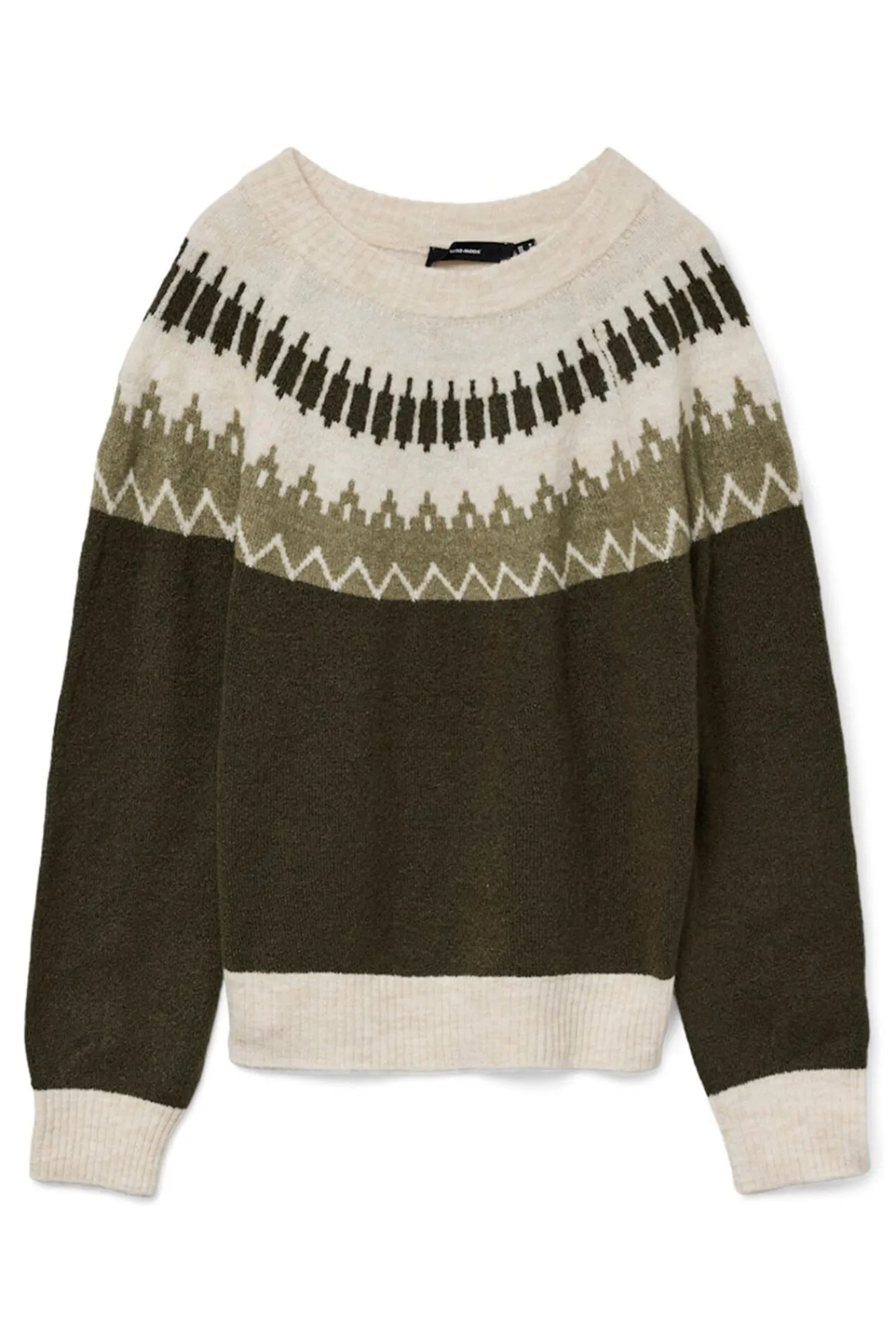 Vero Moda Camisolas-Camisola estampado de manga comprida feminino Verde