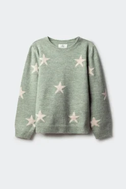 Springfield Kids Malhas-Camisola estrela para menina verde