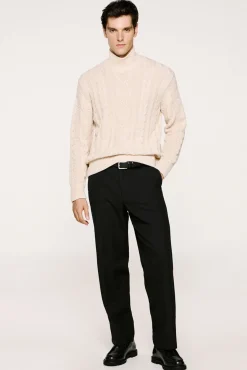 Selected Camisolas-Camisola estruturada 100% algodão orgânico Tostado