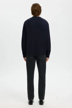 Selected Camisolas-Camisola estruturada 100% algodão orgânico. Azul