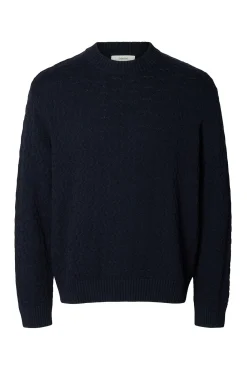 Selected Camisolas-Camisola estruturada 100% algodão orgânico. Azul