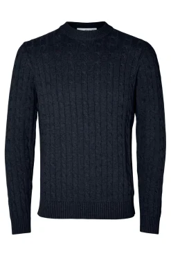 Selected Camisolas-Camisola estruturada 100% algodão orgânico Azul