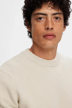 Selected Camisolas-Camisola estruturada 100% algodão orgânico. Tostado