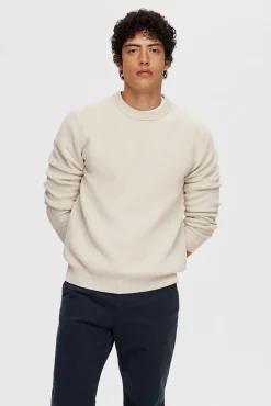 Selected Camisolas-Camisola estruturada 100% algodão orgânico. Tostado