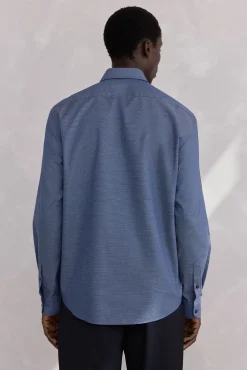 Pedro del Hierro Camisas-Camisola estruturada fácil de passar + modelagem regular anti-odor Azul